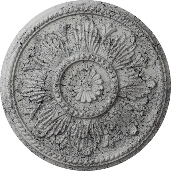 Ekena Millwork Edinburgh Ceiling Medallion (Fits Canopies up to 5 1/4"), 18"OD x 1 3/4"P, Ultra Pure White Crackle CM18EDUWC - main